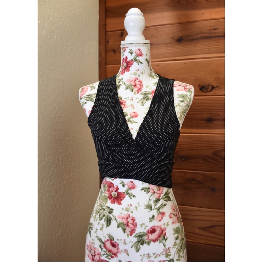 Don't Ask Why Pin/Polka Dot Wrap Crop Top